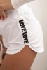Szorty damskie bawełniane z elastycznym pasem i sportową lamówką białe