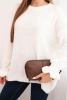 Sweter damski z dodatkiem moheru i wełny o luźnym fasonie ecru
