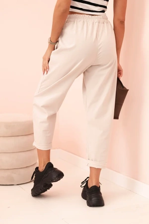 Spodnie z kieszeniami Summer Punto ciemno beżowe