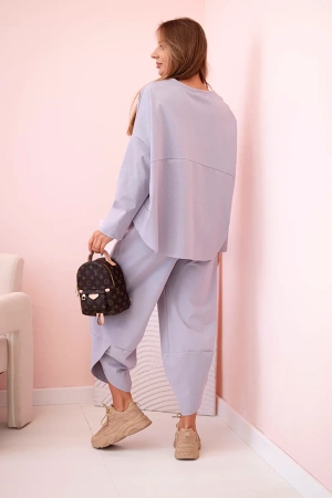 Komplet new punto bluza + spodnie szary