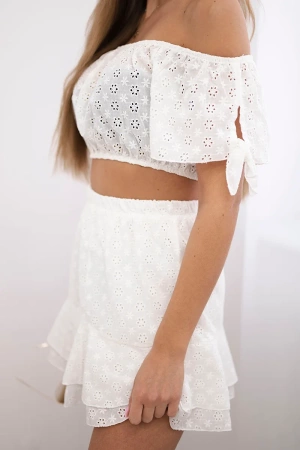 Komplet haftowany ecru