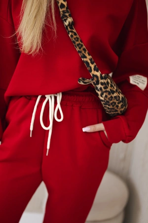 Komplet bluza + spodnie masełko czerwony