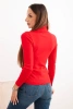Sweter damski z wiskozy z golfem i długim rękawem czerwony