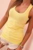 Bluzka damska na ramiączkach z bawełny z okrągłym dekoltem żółta