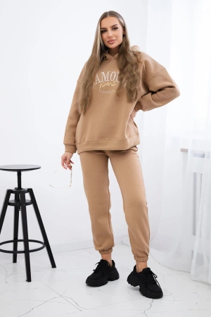 Komplet ocieplany L'Amour camelowy