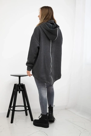 Bluza ocieplana z suwakiem z tyłu grafitowa