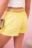Spódnico-spodenki damskie z zakładkami i paskiem żółte