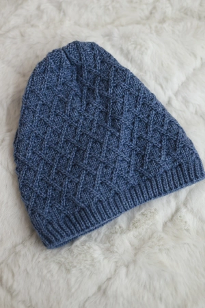 Czapka z polarem Kratka K204 jeansowa