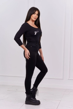 Bluzka body z nadrukiem pistoletów czarna