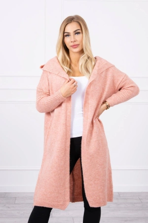 Sweter z kapturem jasny różowy