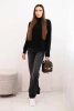 Sweter damski z półgolfem wiskozowy o luźnym kroju czarny