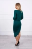 Sukienka asymetryczna, 3/4 rękaw zielona