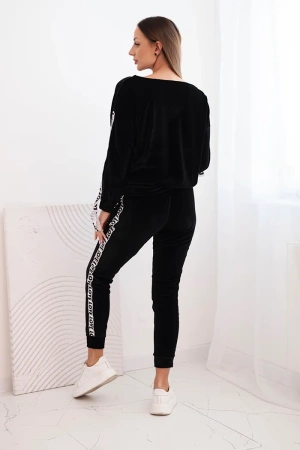 Komplet welurowy Love czarny