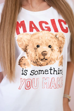 Bluzka z nadrukiem Magic biała