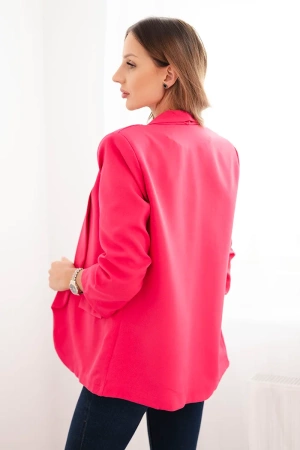 Marynarka damska bez zapięcia z podszewką S/M różowa