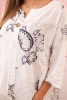 Bluzka damska bawełniana z podwijanym rękawem i wzorem paisley ecru