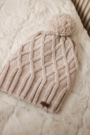 Czapka z polarem Milano K203 jasno beżowa