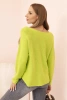 Sweter damska z wiskozą z dekoltem w serek pistacjowy