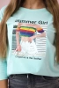 Bluzka z nadrukiem Summer Girl miętowa