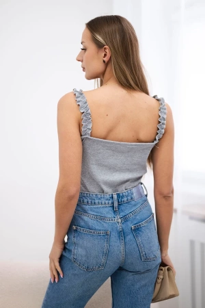 Bluzka body na ramiączkach szara