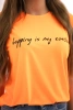 Bluzka Shopping is my cardio pomarańczowy neon