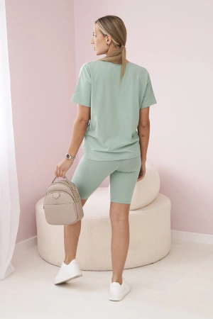 Komplet top+legginsy ciemny miętowy