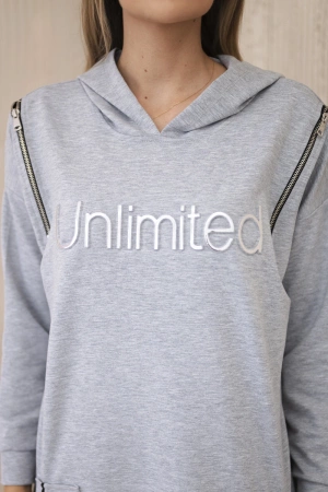 Sukienka z napisem unlimited szara