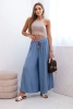 Spodnie damskie z wiskozy z szeroką nogawką jeansowe