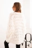 Kardigan damski z frędzlami i luźnym krojem ecru