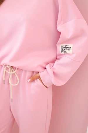 Komplet bluza + spodnie masełko cukierkowy róż