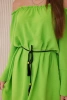 Sukienka wiązana w talii sznurkiem jasno zielona