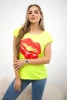 Bluzka z nadrukiem ust żółty neon+czerwony