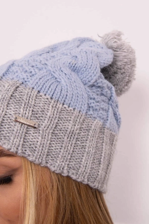 Czapka z polarem Paris K212 jasny błękitny+jasny szary