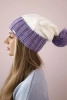 Czapka z polarem Paris K212 biały+fioletowy