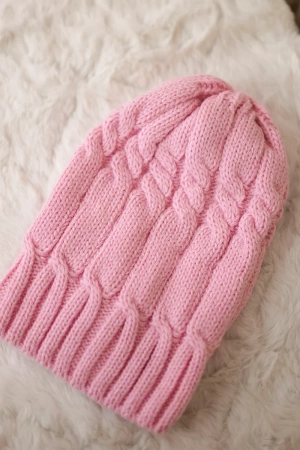 Czapka z polarem Iwona K221 różowa