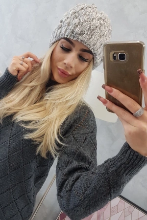 Czapka K156 jasno szara