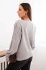 Sweter damski wiskozowy z długim rękawem i rozcięciem po bokach szary