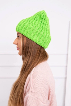 Czapka z wywinięciem Magda K293 zielony neon