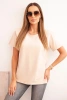 Bluzka damska bawełniana o klasycznym kroju beżowa