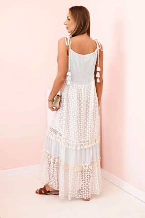 Sukienka damska boho na ramiączkach niebieska