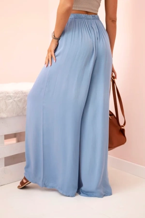 Spodnie damskie wiskozowe szerokie z gumką w pasie jeansowe