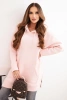 Bluza ocieplana z rozcięciami na bokach pudrowy róż