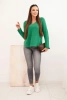 Sweter damska z wiskozą z dekoltem w serek zielony