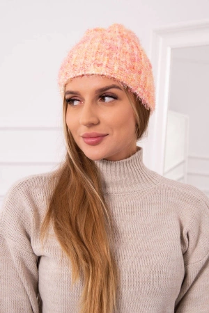 Czapka damska Cina K259 ecru+malinowy