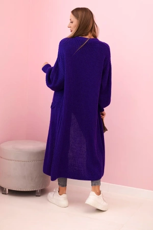 Sweter długi kardigan fioletowy