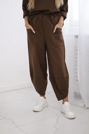 Komplet Punto Milano Winter bluza + spodnie brązowy