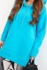 Bluza ocieplana z rozcięciami na bokach turkusowa