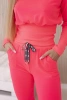Komplet z szerokimi ściągaczami różowy neon