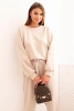 Komplet damski masełkowy z luźną bluzą i spodniami z napisem LOVE beżowy