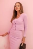 Komplet damska 3-częściowy ze spódnicą i żakietem fioletowy